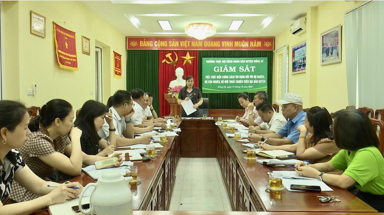 Thường trực HĐND huyện Đồng Hỷ: Giám sát việc thực hiện chính sách tín dụng đối với hộ nghèo, hộ cận nghèo, hộ mới thoát nghèo